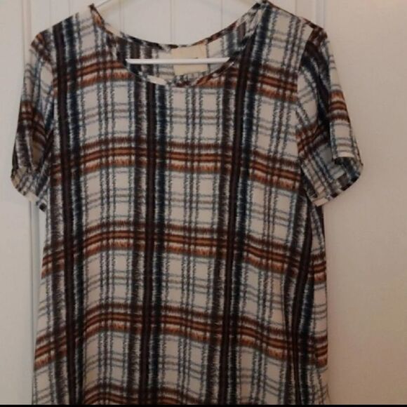 I. Madeline Plaid Blouse Size Small - Picture 2 of 7